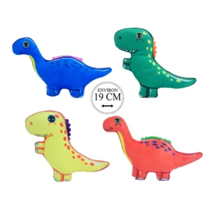 Assortiment de 4 peluches dinosaures (2 T-rex et 2 diplodocus), 19cm de haut