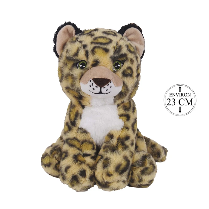 Peluche léopard assis, 23cm de haut