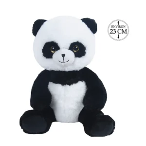 Peluche panda assis, 23cm de haut