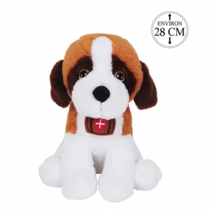 Peluche Saint Bernard assis, 28cm de haut